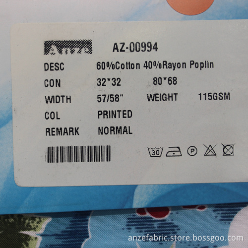 Digital Printing Poplin Fabric Cotton Rayon printed Fabric